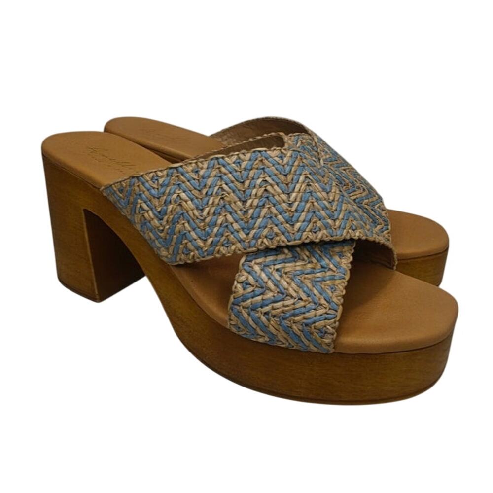 Blue platform sandal by Avellini sz 41/ 10
